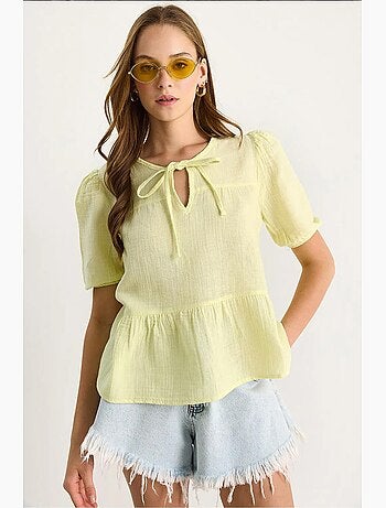 Blouse col rond détail lien lucci