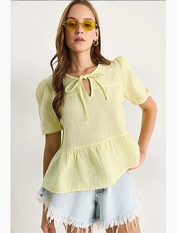 Blouse col rond détail lien lucci