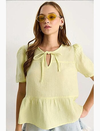 Blouse col rond détail lien lucci