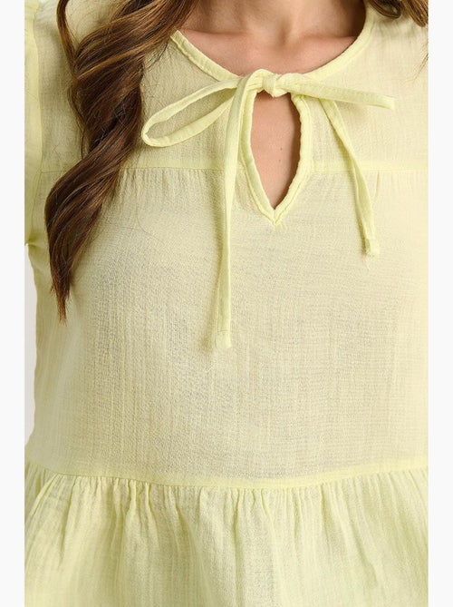 Blouse col rond détail lien lucci - Kiabi Blouse col rond détail lien lucci - Kiabi