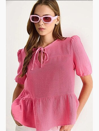 Blouse col rond détail lien lucci
