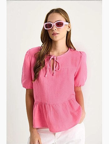 Blouse col rond détail lien lucci