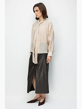 Blouse col v à lien mixray