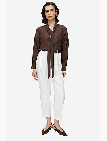 Blouse col v à lien mixray
