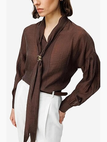 Blouse col v à lien mixray