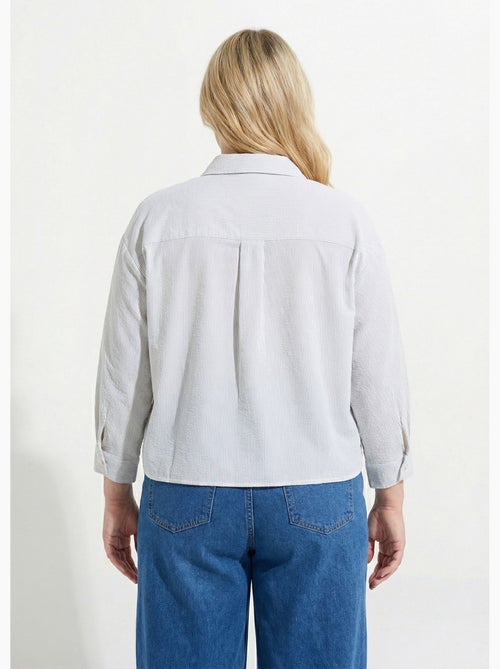 Blouse col v en seersucker fines rayures - afibel - Kiabi Blouse col v en seersucker fines rayures - afibel - Kiabi