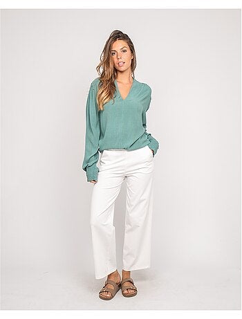 Blouse col v lurex OZAME