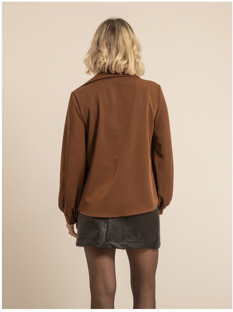 Blouse col V OLONIE Marron caramel - Kiabi