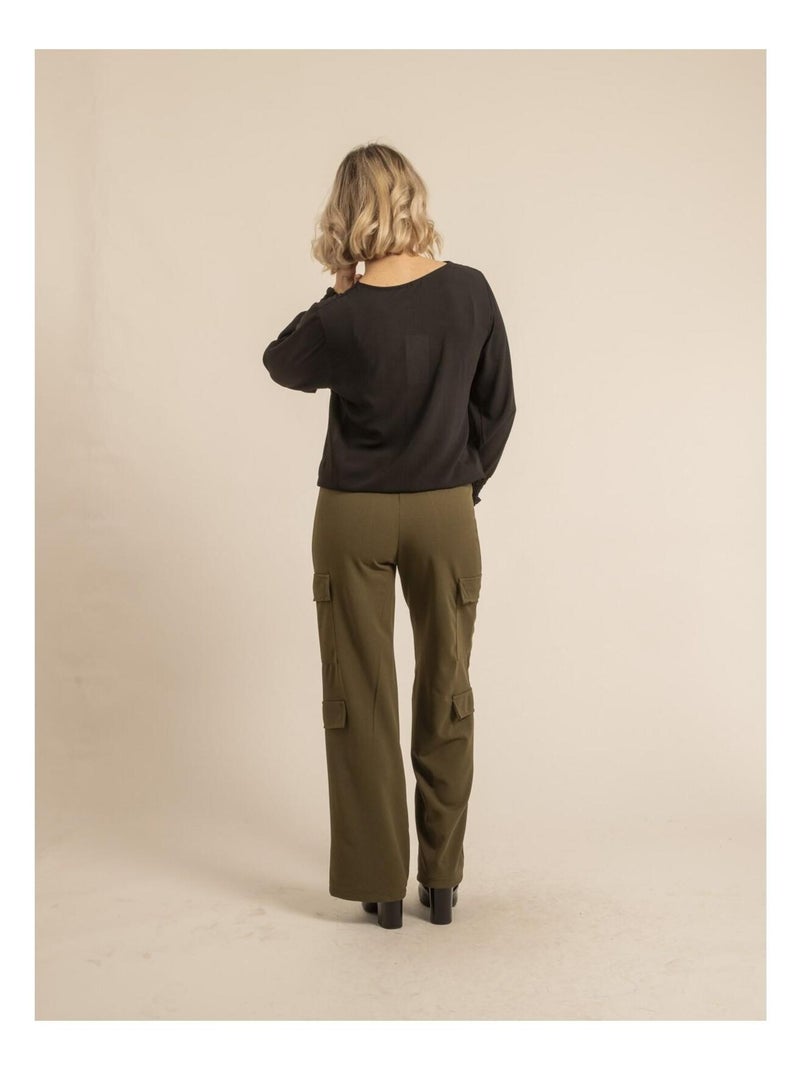 Blouse col V ORESTIA Noir - Kiabi