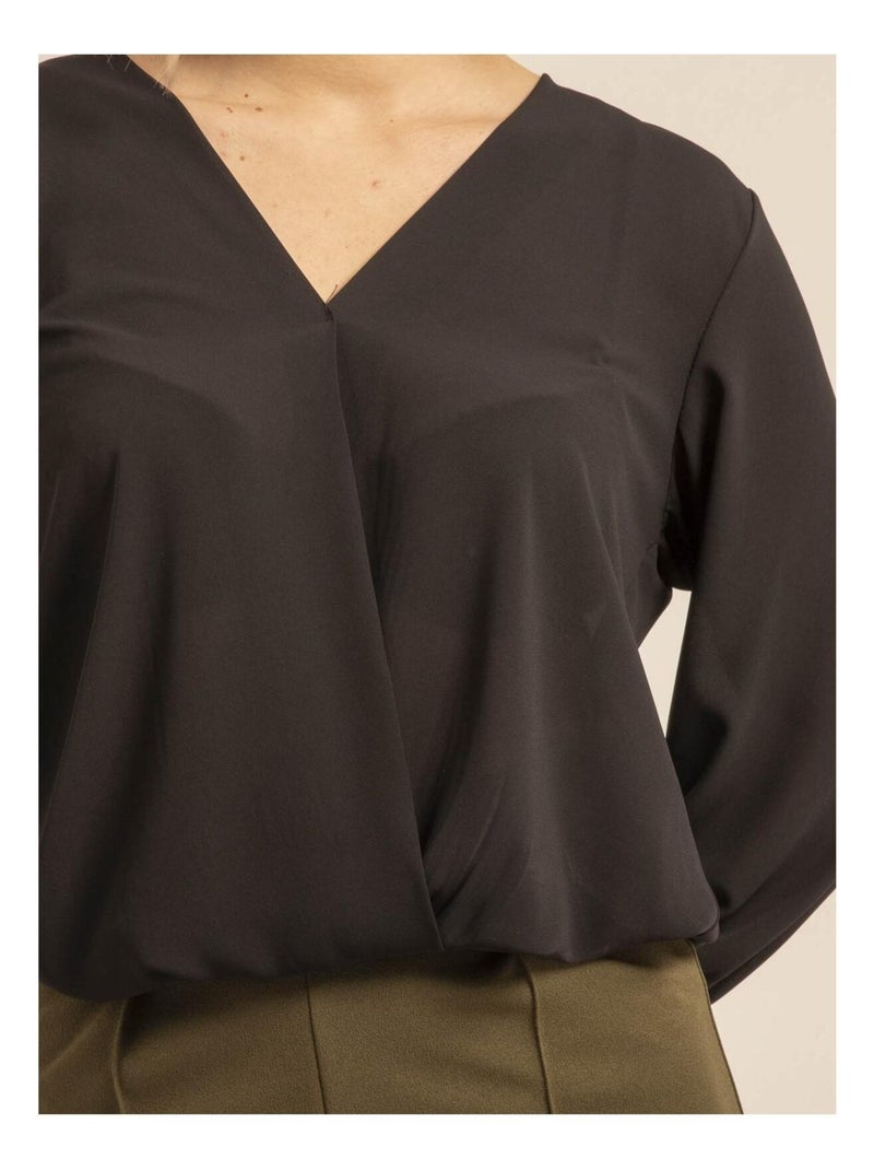Blouse col V ORESTIA Noir - Kiabi