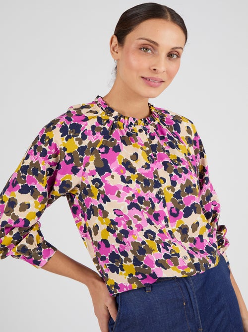 Blouse col volanté pure viscose Lenzing(TM) EcoVero(TM) - Damart - Kiabi