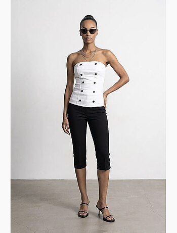 Blouse corset en popeline de coton, sans bretelles dilvin
