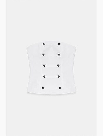 Blouse corset en popeline de coton, sans bretelles dilvin