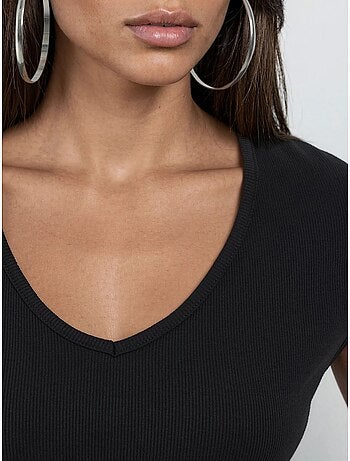 Blouse côtelée à col v busem