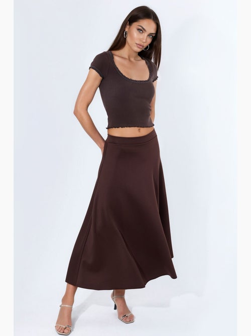 Blouse côtelée à encolure en u coupe slim busem - Kiabi Blouse côtelée à encolure en u coupe slim busem - Kiabi