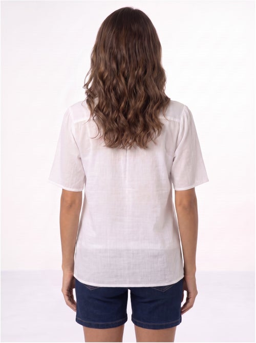 Blouse coton léger, broderies fluo - AFIBEL - Kiabi Blouse coton léger, broderies fluo - AFIBEL - Kiabi