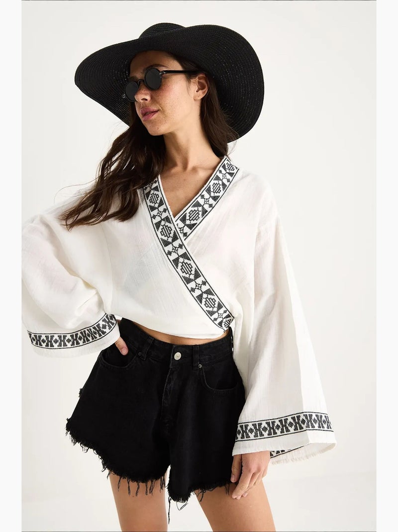 Blouse coton lucci Blanc - Kiabi