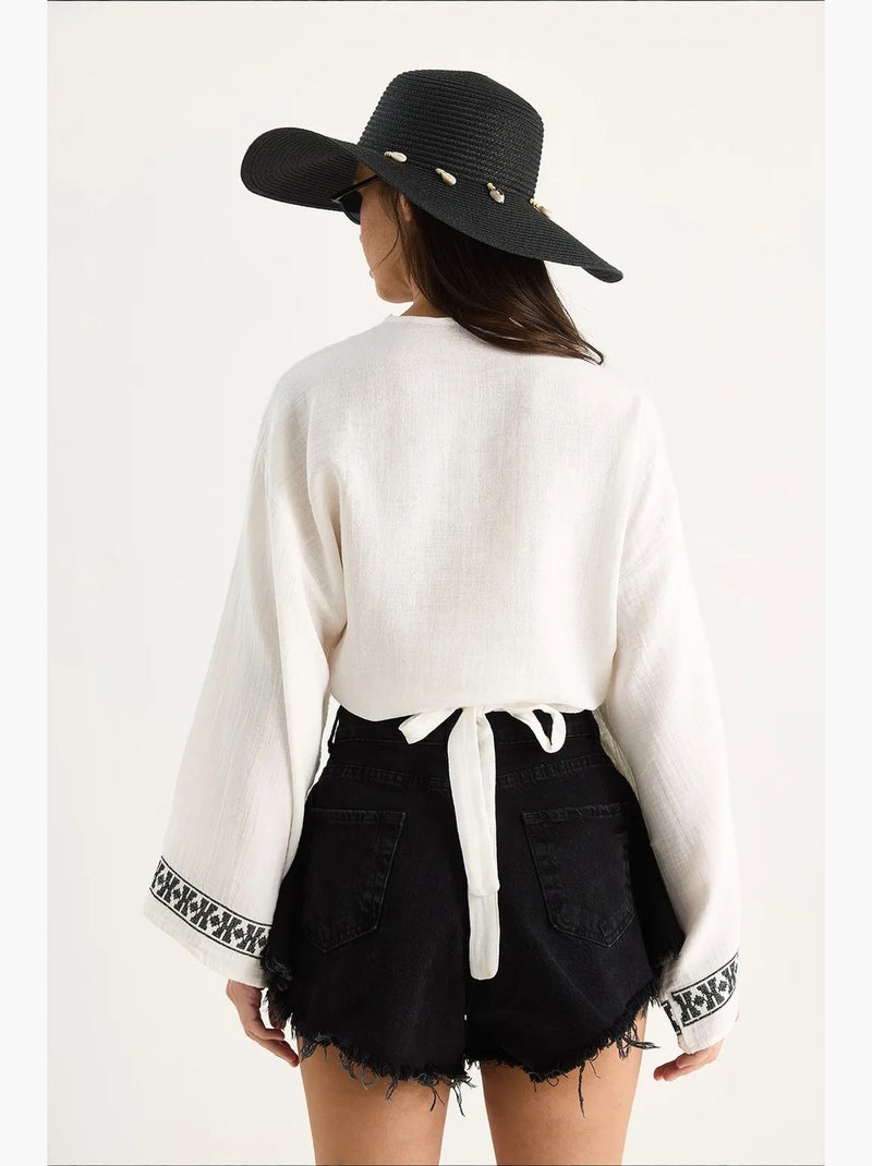 Blouse coton lucci Blanc - Kiabi