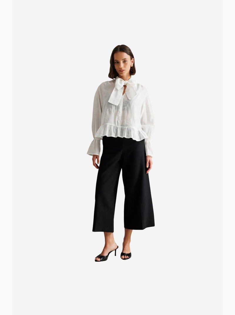 Blouse coton mixray Blanc - Kiabi