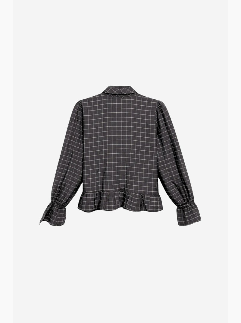 Blouse coton mixray Gris Noir - Kiabi