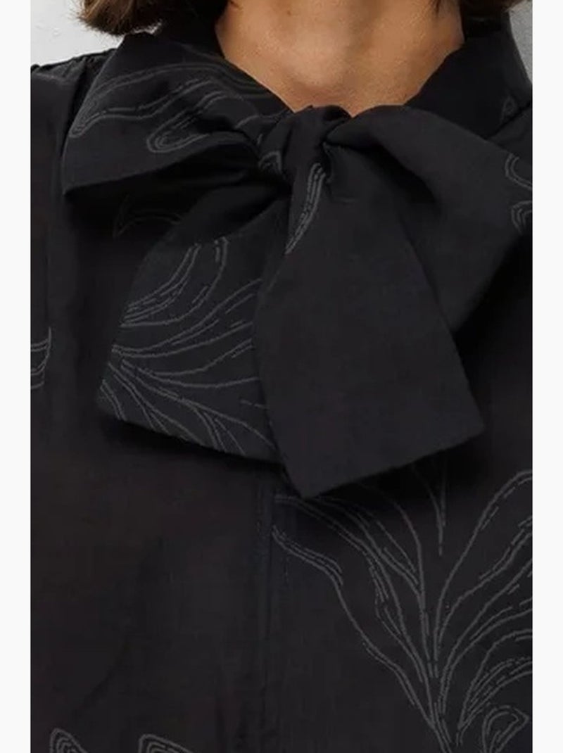 Blouse coton mixray Noir - Kiabi