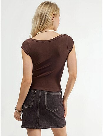 Blouse coupe ajustée à col bateau busem