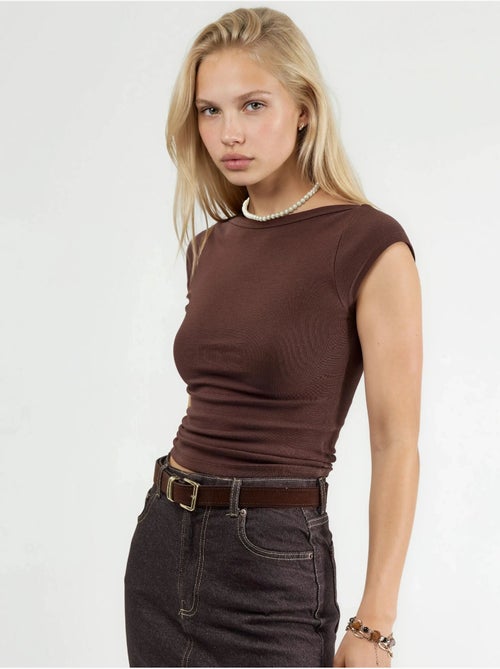 Blouse coupe ajustée à col bateau busem - Kiabi Blouse coupe ajustée à col bateau busem - Kiabi