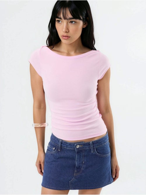 Blouse coupe ajustée à col bateau busem - Kiabi Blouse coupe ajustée à col bateau busem - Kiabi
