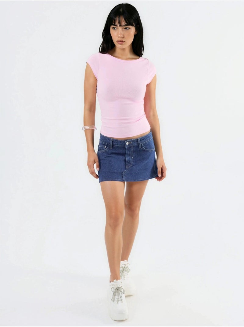 Blouse coupe ajustée à col bateau busem Rose pâle - Kiabi