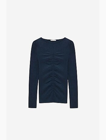 Blouse coupe ajustée à col bateau et manches longues dilvin