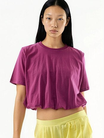 Blouse courte à col rond avec élastique busem