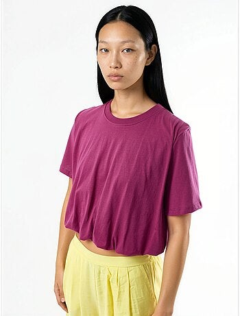 Blouse courte à col rond avec élastique busem
