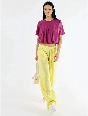 Blouse courte à col rond avec élastique busem