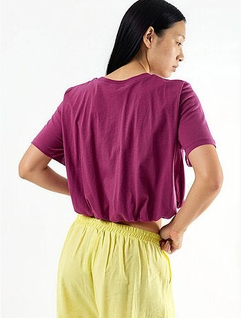 Blouse courte à col rond avec élastique busem