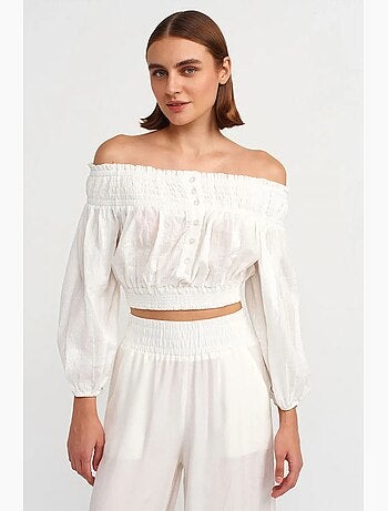 Blouse courte épaules dénudées dilvin
