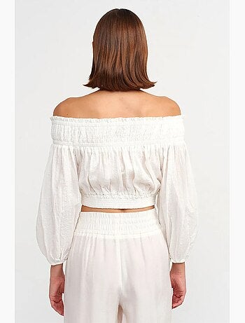 Blouse courte épaules dénudées dilvin