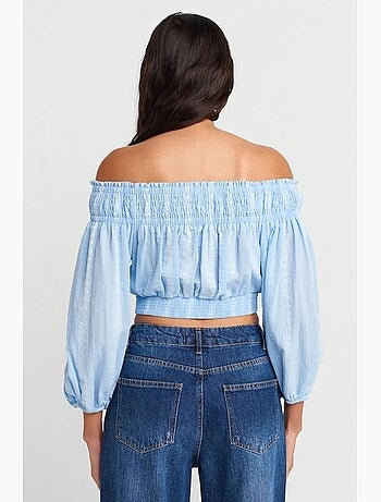 Blouse courte épaules dénudées dilvin