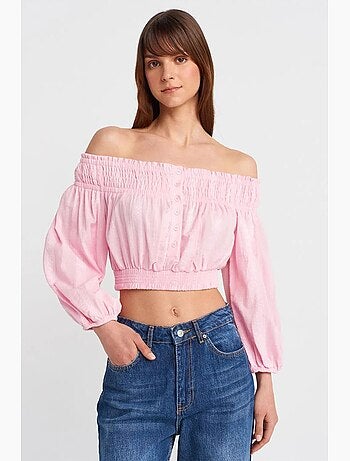 Blouse courte épaules dénudées dilvin