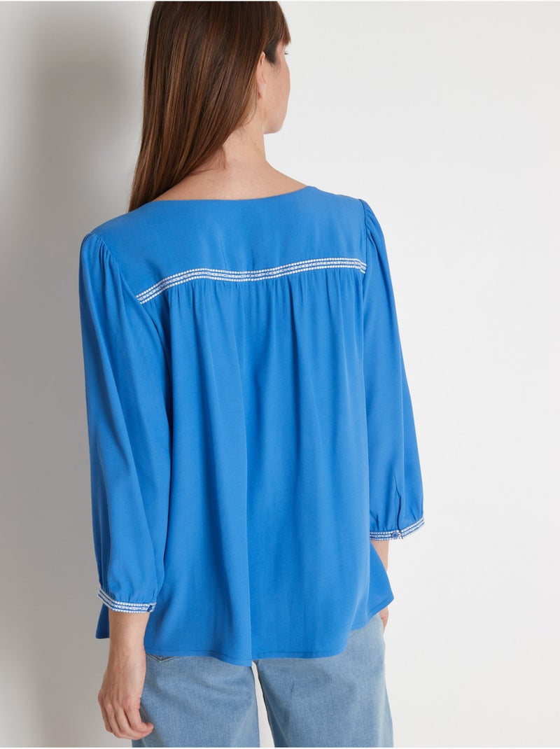 Blouse crêpe - DAXON Bleu - Kiabi