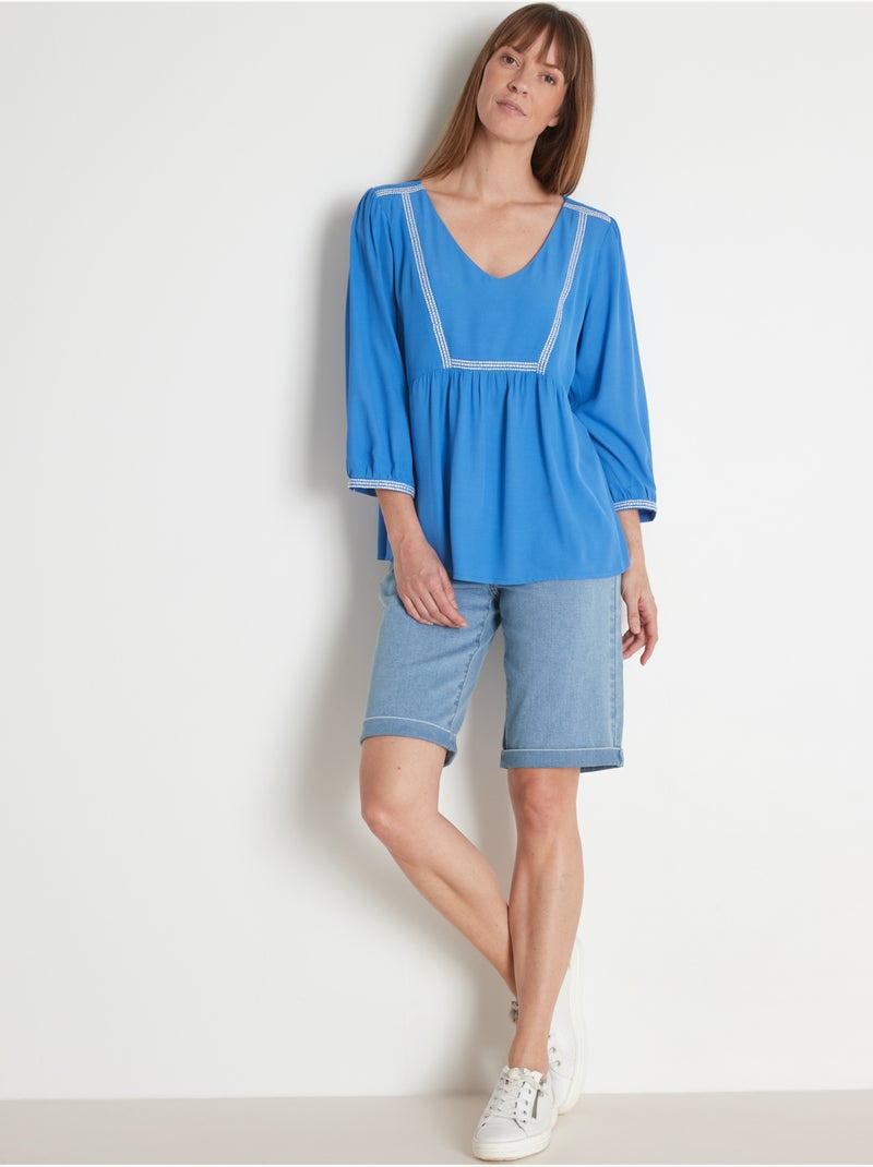 Blouse crêpe - DAXON Bleu - Kiabi