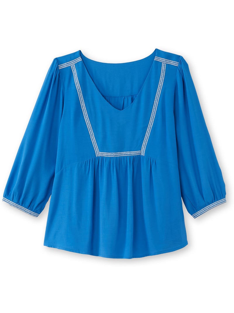 Blouse crêpe - DAXON Bleu - Kiabi