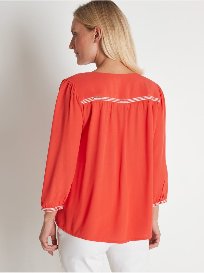 Blouse crêpe - DAXON Rouge - Kiabi