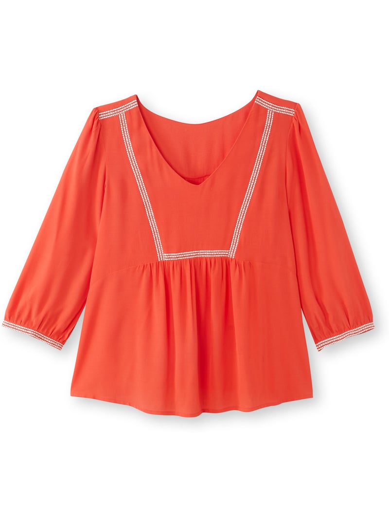 Blouse crêpe - DAXON Rouge - Kiabi