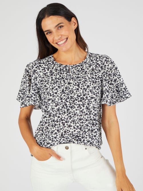 Blouse crêpe reliéfé - Damart - Kiabi