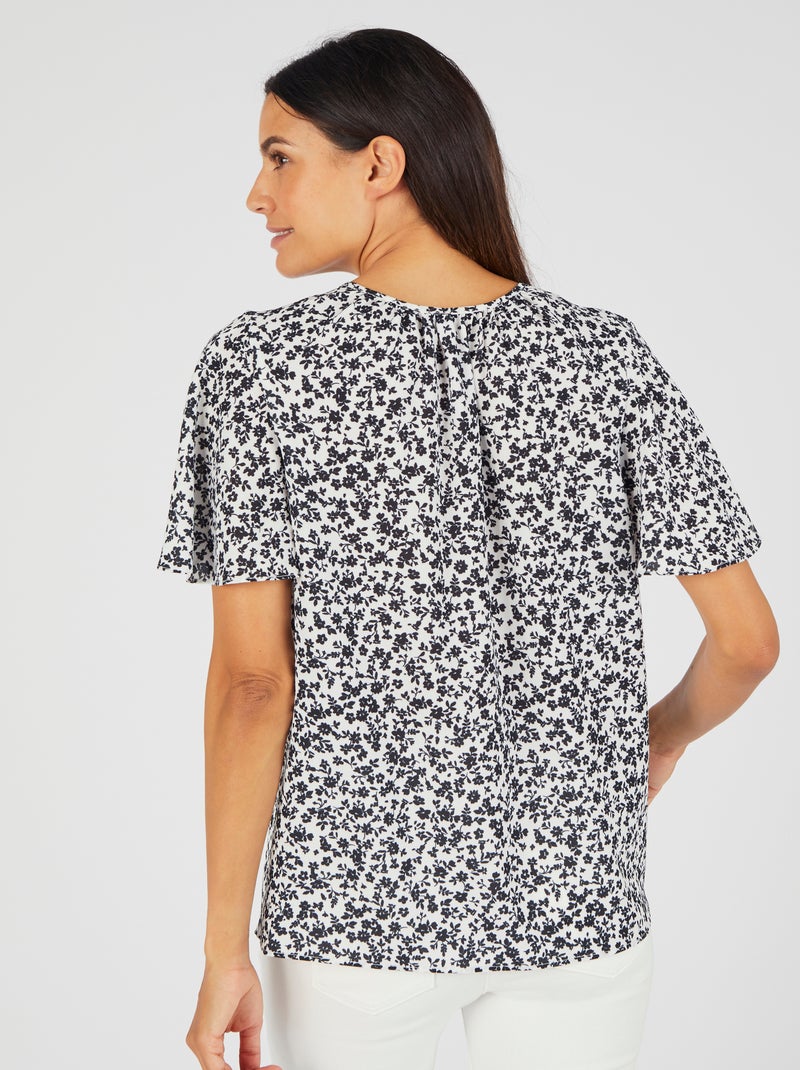 Blouse crêpe reliéfé - Damart Blanc - Kiabi
