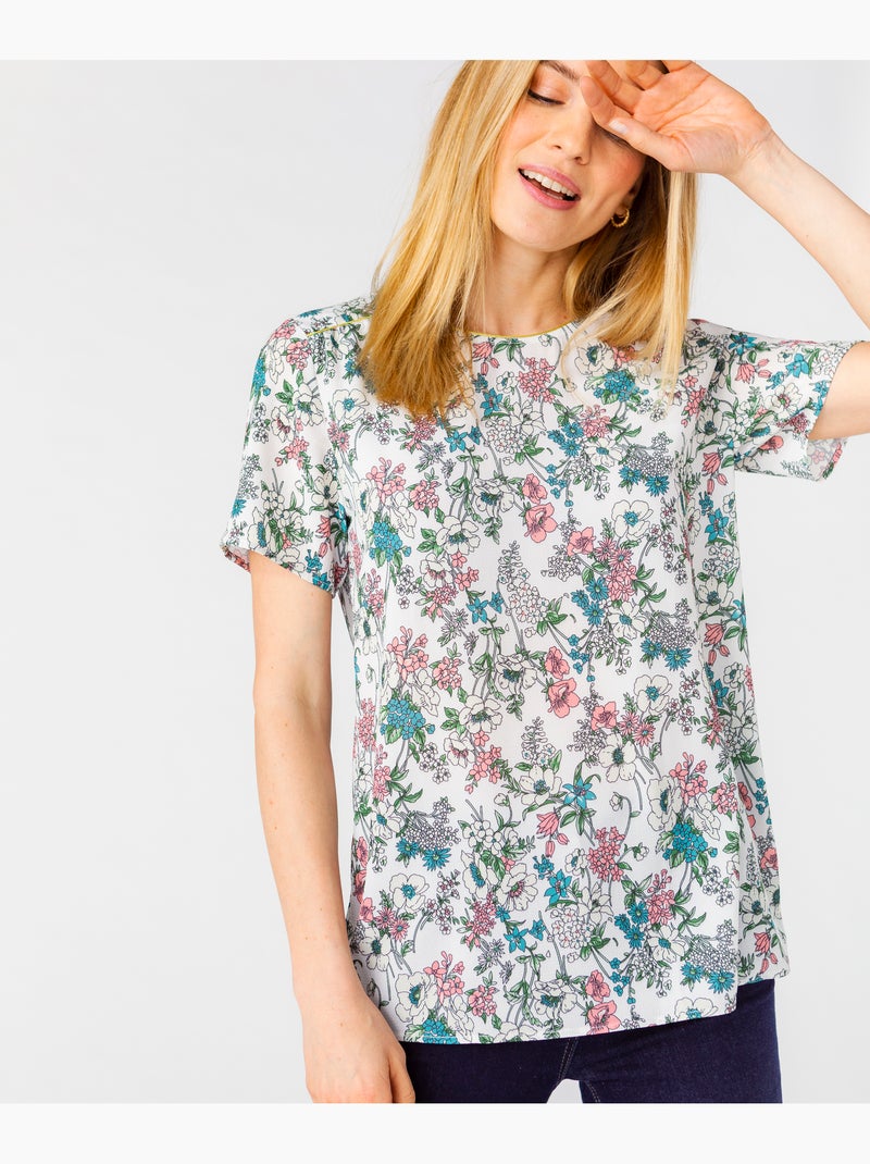 Blouse crêpe stretch - damart Blanc - Kiabi