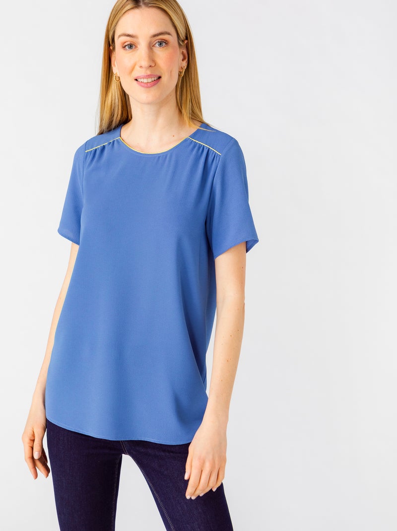Blouse crêpe stretch - Damart Bleu - Kiabi