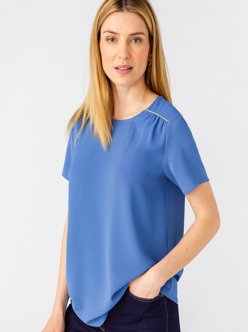 Blouse crêpe stretch - Damart Bleu - Kiabi