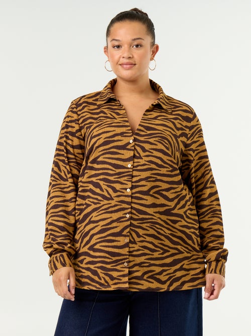 Blouse crêpée imprimée - Kiabi Blouse crêpée imprimée - Kiabi