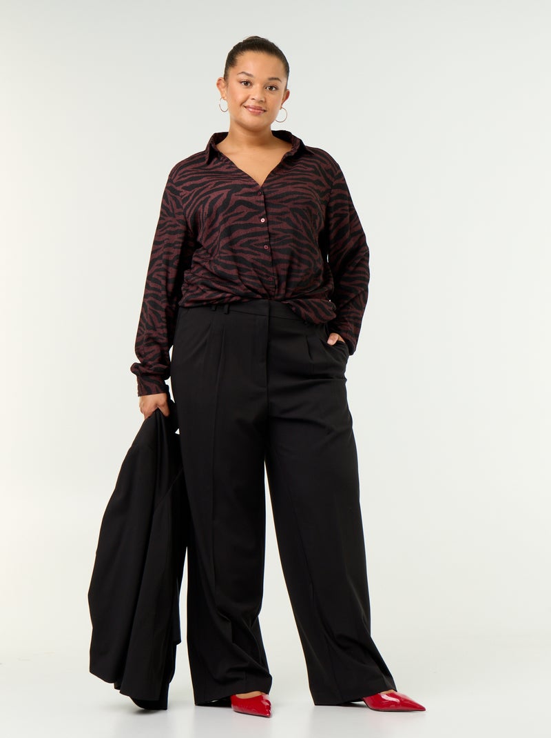 Blouse crêpée imprimée Violet - Kiabi